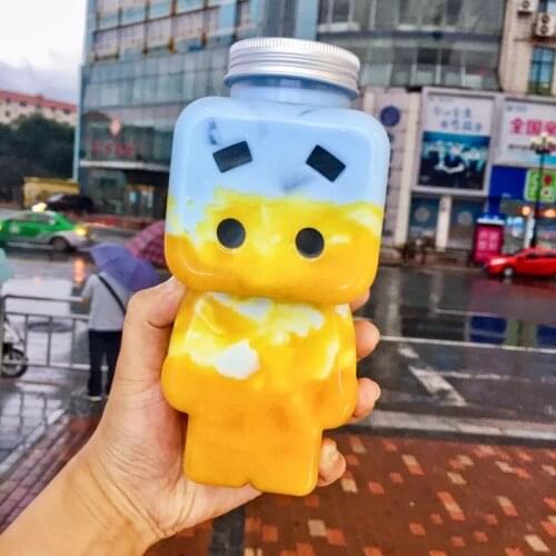 10pcs/lot Water bottle Plastic Bottle Milk Tea Shop Juice Bar bottle Fruit Cup Beverage Bottle Disposable Yogurt Storage Bottle