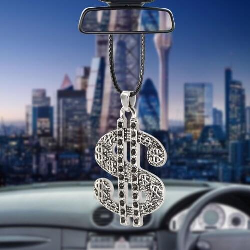 Fashion Auto Accessories Car Pendant US Dollar Symbol Wealth Interior Rear View Mirror Ornament Hanging Decoration Dangle