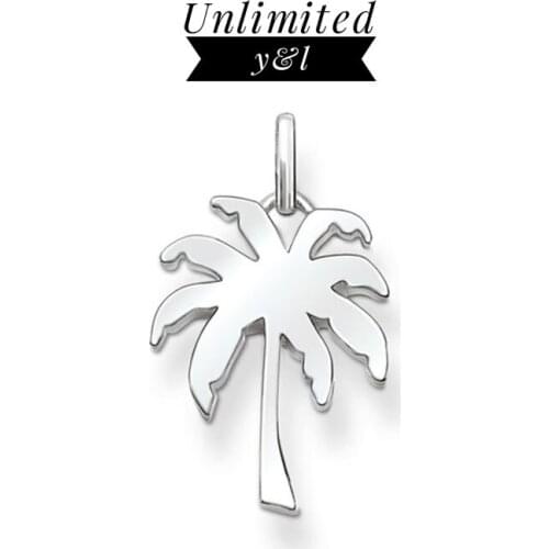 Coconut Palm Trees Pendants Fashion DIY Jewelry Thomas Style Silver Necklace Accessories for Women Gifts