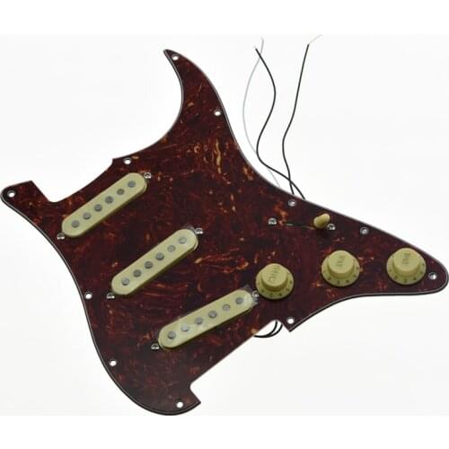Loaded Prewired ST Strat Pickguard w/ Alnico Pickups Vintage Tortoise
