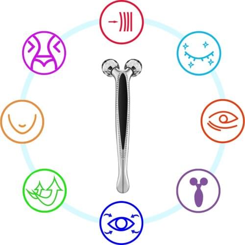 3d Thin Face Roller Y Shape 360 Rotate Silver Facial Full Chin Body Lift Skin Tightening Wrinkle Remover Massage Relaxation Tool