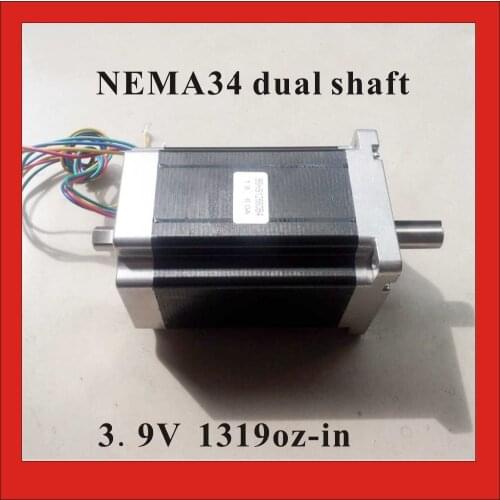 NEMA 34 Dual Shaft Stepper Motor 9.5 N.m (1319 oz-in) 6A Body Length 126 mm CE ROHS Nema 34 Stepper Motor