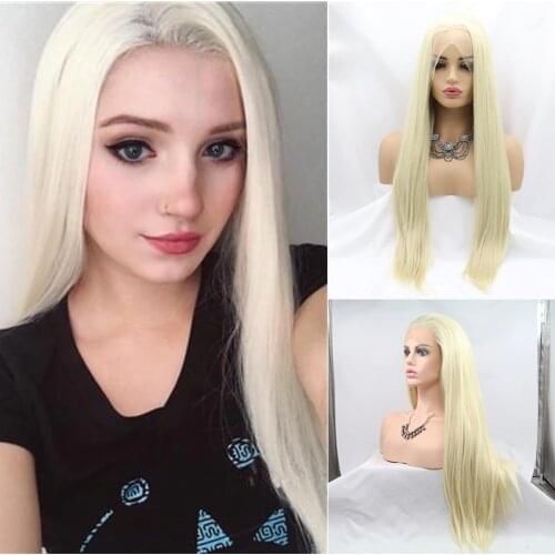 Lolita Synthetic Lace Front Wig 613 Blonde Long Bone Straight Cosplay HD Transparent Frontal Wigs For Black Women Pre Plucked