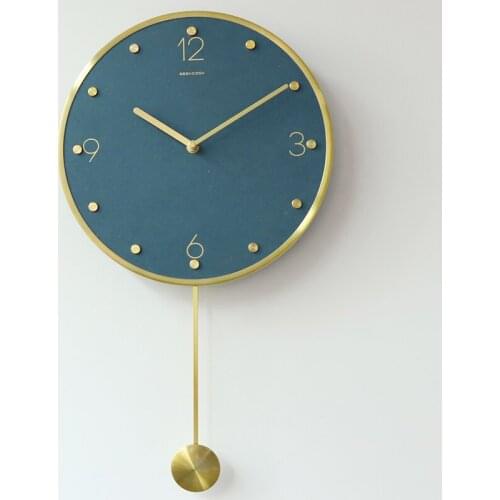 Nordic Digital Wall Clock Quartz Luxury Pendulum Metal Rose Gold Wall Clock Minimalist Retro Large Wandklok Home Decor AD50WC