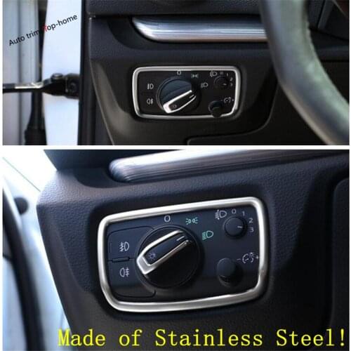 Yimaautotrims Head Lights Headlight Switches Button Cover Trim Fit For Audi Q2 2017 - 2021 / A3 2014 - 2018 Interior Mouldings