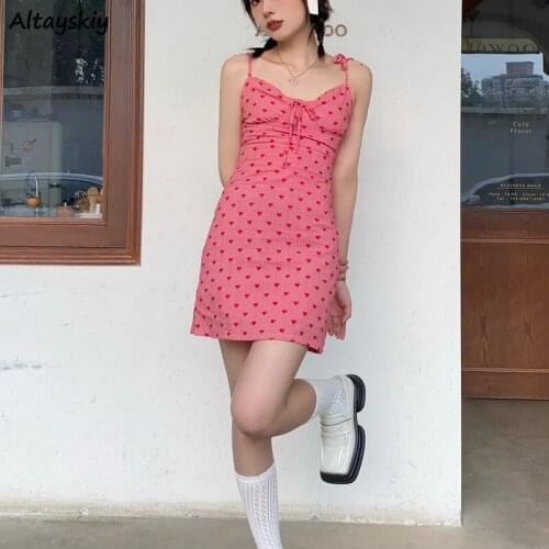 Dress Women Sheath Sexy Bandage Cute Ulzzang Feminino Mini Trendy Holiday Student Summer Beach Popular Leisure Ins Comfortable