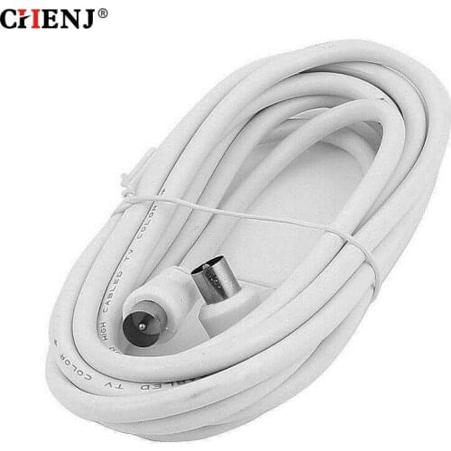 1pc RF Single Coax Cable TV RF Cable 1m 1.5m 2m RCA Coaxial Antenna Aerial Lead Cable Male To Male White