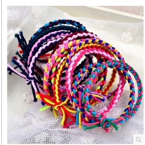 12PCS/LOT Lovely Two-Color Cross Simple Elastic Bands For Baby Girls Black Rubber Band Scrunchy Gifts Kids Hair Accessories