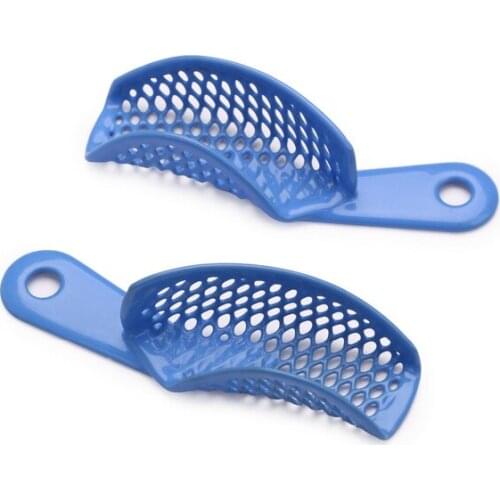 2PCS Dental Autoclavable Plastic Steel Impression Trays Supply Quadrant Type