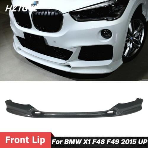 3D Style Carbon Fiber Material Front Spoiler Bumper Lip For BMW X1 Series F48 F49 Tuning 2015 Up