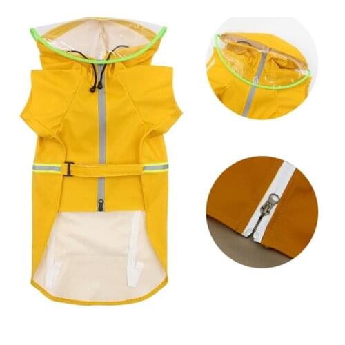 ADEWEL Waterproof Dog Raincoat Reflective Large Dog Raincoat With Cape Dogs Summer Outdoor Pet Jacket Coat For Medium Large Dogs
