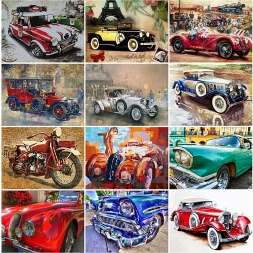 Fezrgea Diamond Embroidery Landscape 5D DIY Diamond Painting Car Full Drill Round Mosaic Picture Of Rhinestone Home Decor Gift