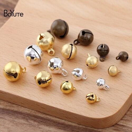 BoYuTe (200 Pieces/Lot) 6-8-10-12MM Metal Brass Bell Beads Tinker Bell Christmas Jingle Bell Diy Jewelry Accessories