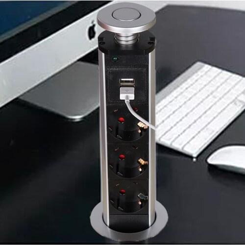 FASTER (Ship from Russia/Spain) EU Standard Power Socket Kitchen Office Desktop Socket Pull Outlet 220V socket EU free shipping