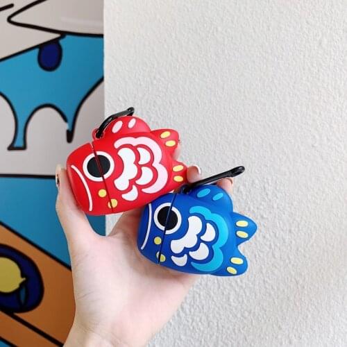Japan Cute 3D fish headset Case For Apple airpods 2 1 Headphone Protector Cover Wireless Bluetooth Earphone Cases For air pods