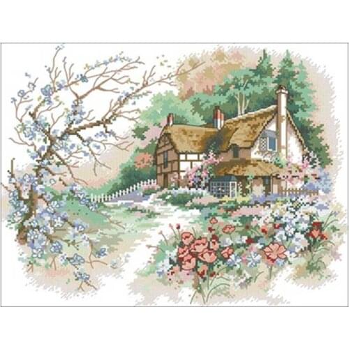Rural landscape patterns counted 11CT 14CT 18CT DIY Cross Stitch Sets wholesale Cross-stitch Kits Embroidery Needlework