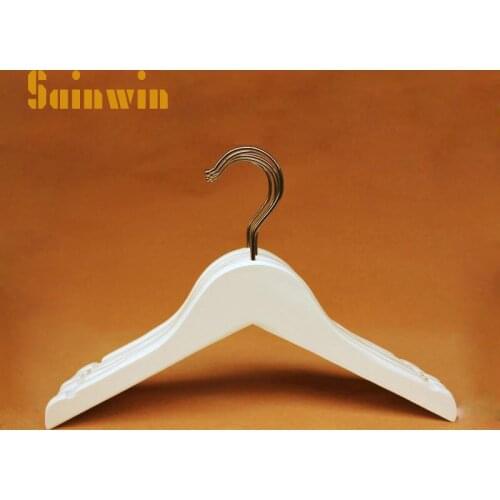 Sainwin 10pcs/lot 32cm Hight Quality Wood Hanger White Child Hangers For Clothes Wooden Hanging Clothing Rack