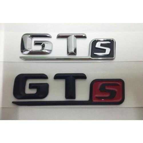 For Mercedes Benz AMG Chrome Black Red Letters GTS Words GT S Car Trunk Lids Lip Front Badge Emblem Emblems Badges Sticker Decal