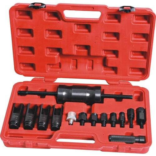 Diesel Engine Injector Extractor Puller Repair Tool Kit With Common Rail Adaptor Slide Hammer Removal Set Universal14Pcs