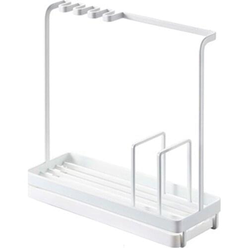 Kitchen Utensil Sponge Soap Brush Holder Shelf Holders Rack Storage Multifunctional Simple Modern Iron Tidying With Drain Pan