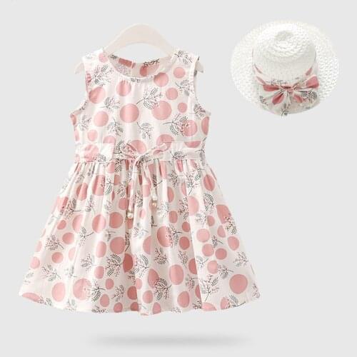 Summer Dresses Toddler Baby Girls Princess Dress New Fashion Clothing With Hat Toddler Kid Party Clothes Children Dress for Girl
