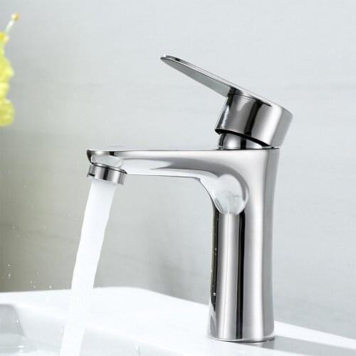 Stainless Steel Bathroom Basin Faucet Sink Mixer Taps Vanity Hot and Cold Water Mixer Faucet Crane Deck Mounted Single Handle