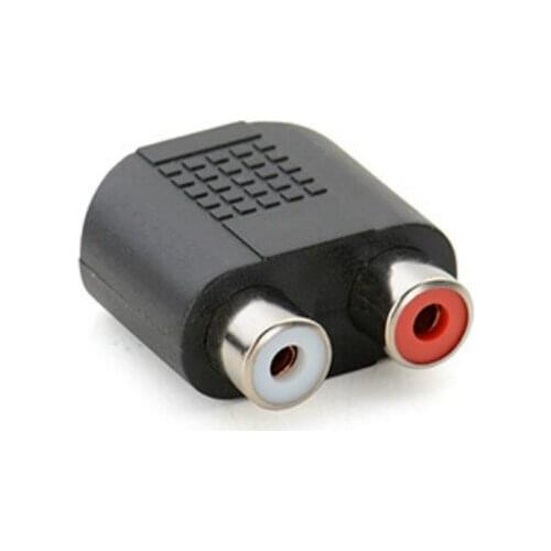 5pcs For Speaker Power Amplifier Plated 3.5mm Audio Stereo Jack Female To 2 RCA Female Audio Jack Connector Adapter
