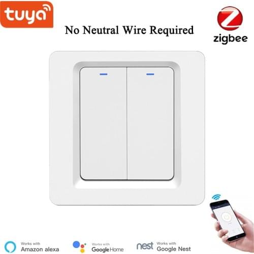 Smart Life Zigbee EU Switch WiFi Wall Light Switch 1/2/3 Gang APP Wireless Control No Neutral Wire Required Push Button Switch