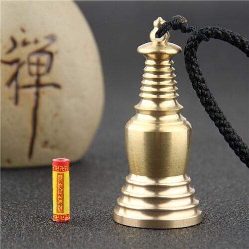 Pure copper gawu five wheel tower pendant, Shurangama MANTRA Pendant, Personal Amulet Necklace for men and women