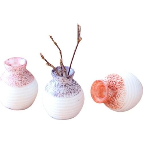 Resin Miniature Small Mouth Vase DIY Craft Accessory Home Garden Decoration Vase Hydroponic Dried Flower Small Vase
