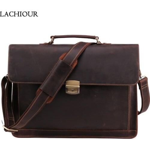 Men Business Briefcase Male Genuine Leather Laptop Bag Computer Bag Cowhide Male Briefcase Cow Leather Men Ba