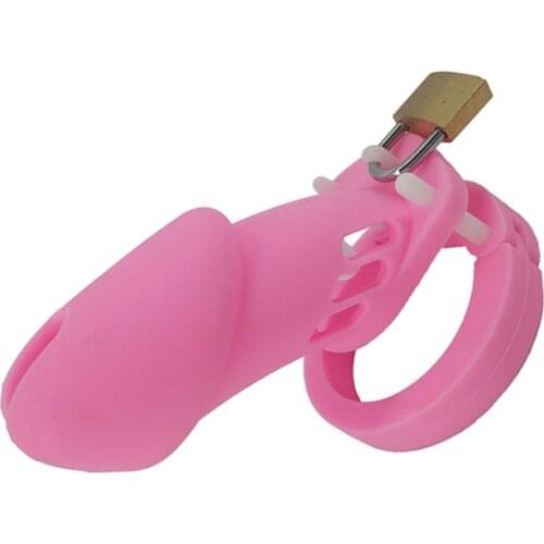 Silicone Cock Cage Male Chastity Device CB6000 Chastity Cage With 5 Penis Ring Men Chasitity Belt Penis Cage Sex toys For Men