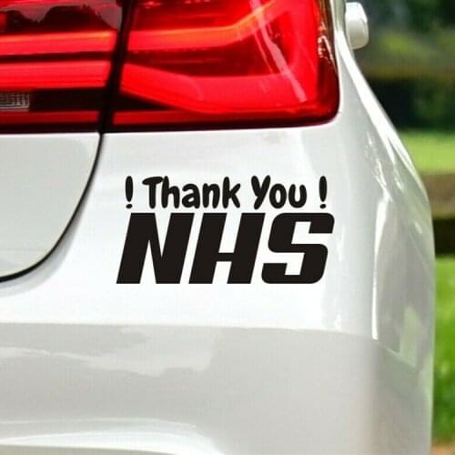 Thank You NHS - Laptop or Car Sticker - Black or White Glue Sticker Bumper PVC 18 Not Packaged Changsen