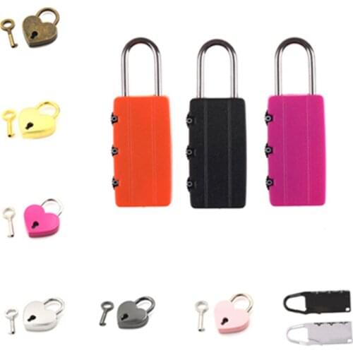Cute Love Heart Shape Lock Luggage Bag Case Gym Locker Padlock With Keys Padlock For Handbag Tiny Craft Diary Box Locks