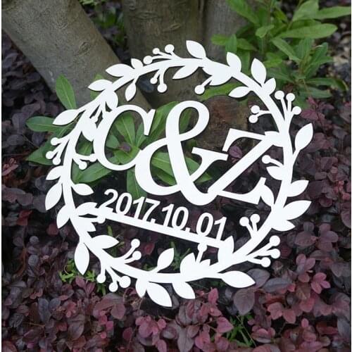 Personalized Wedding Sign Black Acrylic Custom Bride and Grom Name and Wedding Date Wedding Decoration Supplies 40cm