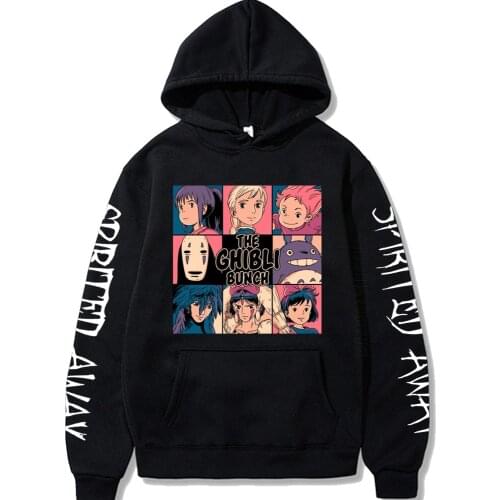 Spirited Away Harajuku Hoodies Men Cartoon Clothing Streetwear New Hood Funny Hooded Tops Female Oversized
