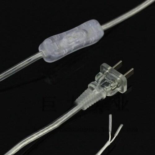 1PC Standerd wire cable switch plug on-off switch plug with push botton switch for lamp LED light household lamps