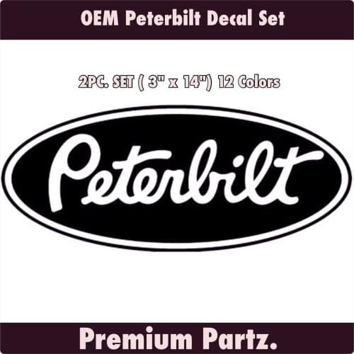 For (2Pcs) Peterbilt OEM Decals 2PC Set New 12 Colors Windows Body Stickers Semi Trucks USA
