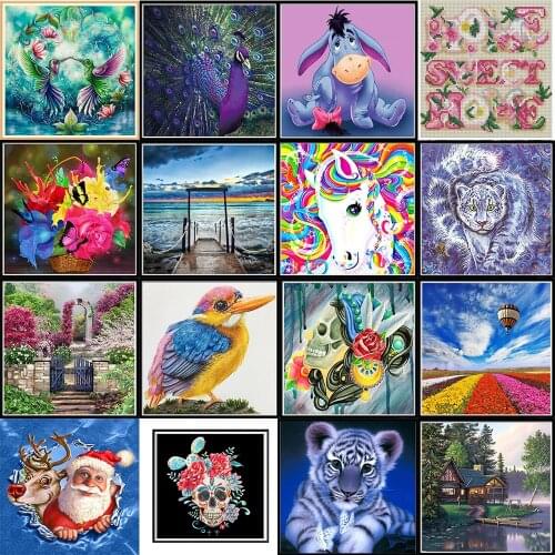 5D Diamond Painting Full Diamond Animal Round Diamond Mosaic Pattern Home Decoration DIY Handmade Diamond Embroidery Wall Sticke