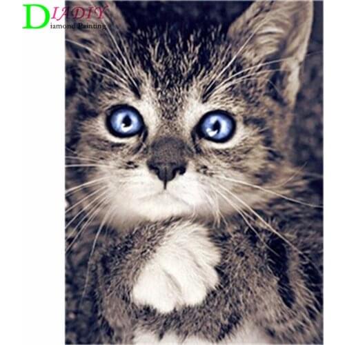 NEW Full Square Diamond Painting Cat 5D Diy Diamond Embroidery Animal Mosaic Picture Of Rhinestone Home Decoration Girl Hobby