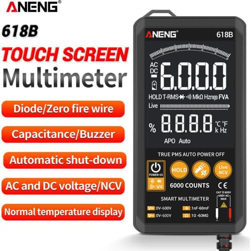 ANENG 618B Digital Multimeter Touch DC/AC Professional Analog Tester True RMS Multimetro Transistor Capacitor NCV Testers Meter