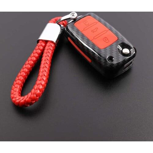 Carbon Fiber Car Key Case cover bag For Volkswagen VW Golf 7 MK7 Tiguan Touran 2017 For Skoda Octavia A7 RS For Seat Leon Ibiza