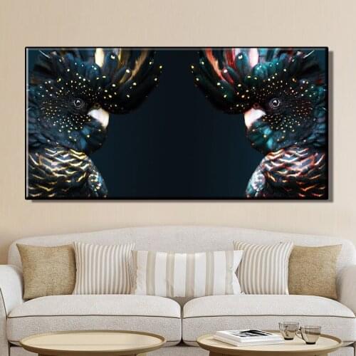 Canvas Painting for living room HD color Couple Cockatoo Animal poster Creativity Room Decoration paintings for home picture