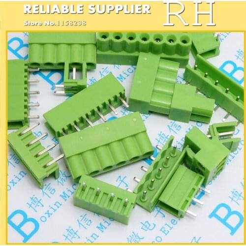 20PCS/lot HT5.08 Green terminals 2P 3P 4P 5P 6P 8P 5.08MM bending