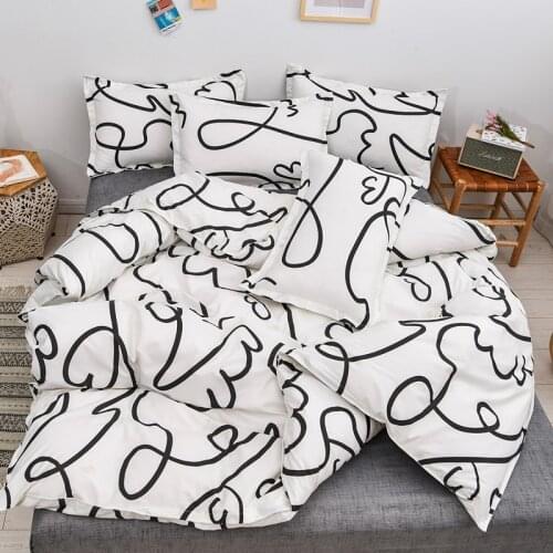 Abstract Style Bedding set,220x240 Duvet Cover With Pillowcase, 210x210 Quilt Covers ,Black and White Blanket Cover,king Bed Set