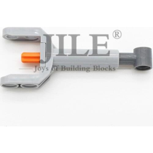 Moc Technic Linear Actuator Mini with Dark Bluish Gray Head and Orange Axle 92693c01 Building Bricks Block Compatible Assembles