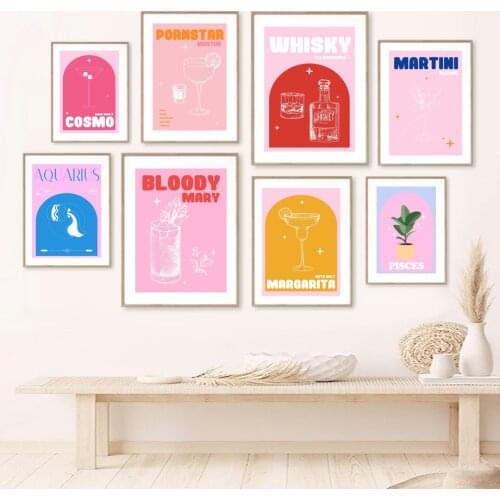 Mojito Gin Aperitif Cocktail Constellation Wall Art Canvas Painting Nordic Posters And Prints Wall Pictures For Bar Room Decor