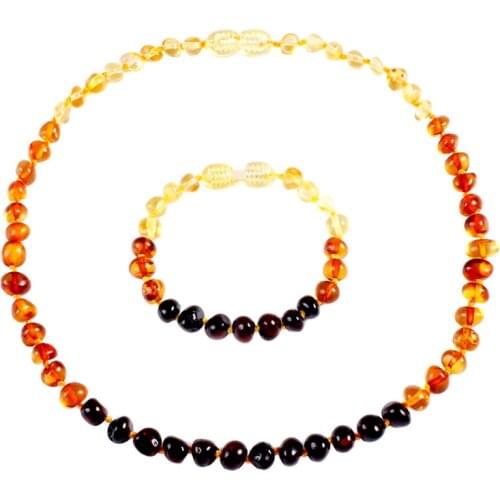 Genuine Natural Stone Necklace Supply Certificate Authenticity Classic Baltic Amber Gemstone Baby Necklace Gift 10 Color 14-33cm
