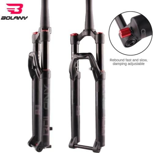 BOLANY New Bicycle Barrel Axle Front Fork Mountain Bike Damping Tortoise and Hare Adjustable Shock Absorber Front Fork Air Fork