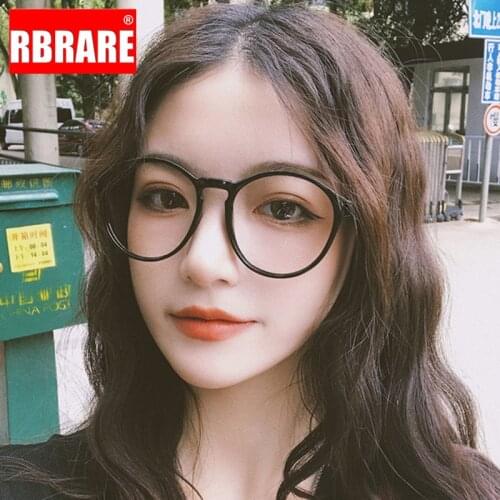 RBRARE Round Glasses Frame Women Transparent Lens Oversized Plastic Frame Reading Glasses Retro Reading Mirror Gafas Para Leer